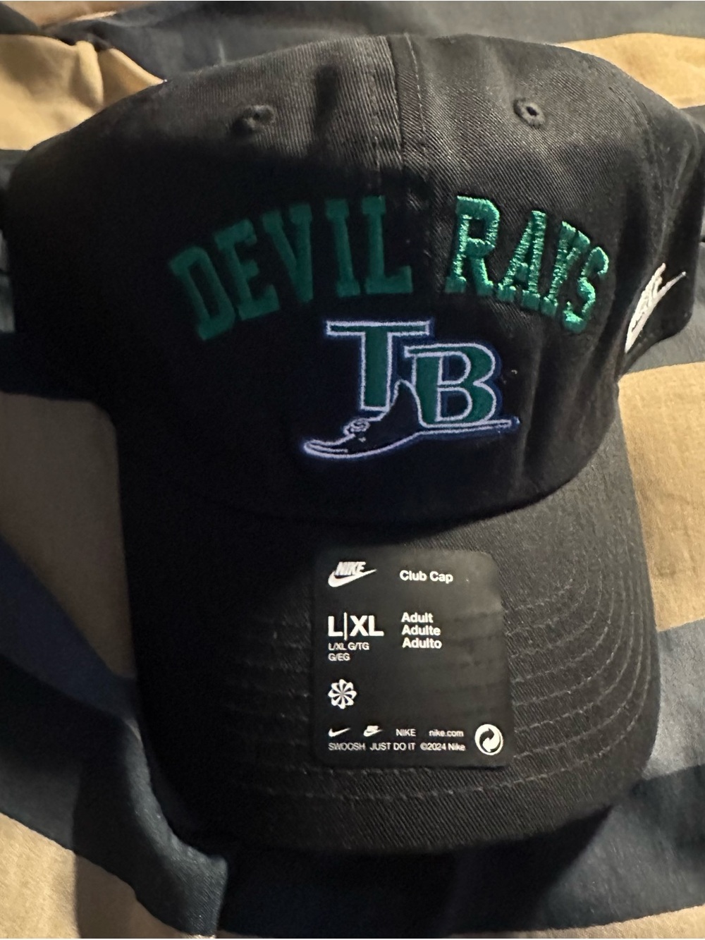 Nike Black Devil Rays TB Embroidered Club Cap